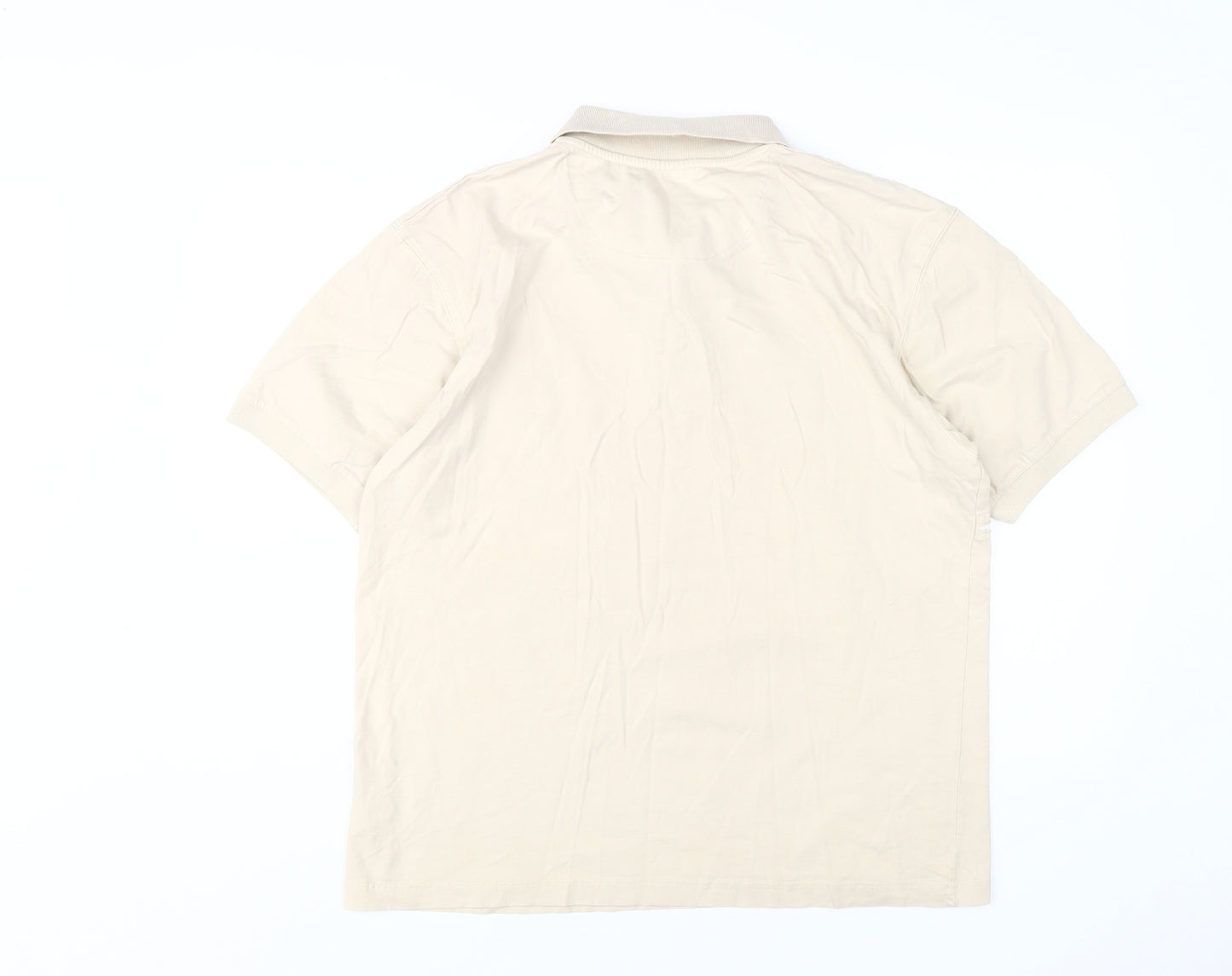 Easy Men's Beige L Polo Shirt Short Sleeve Cotton