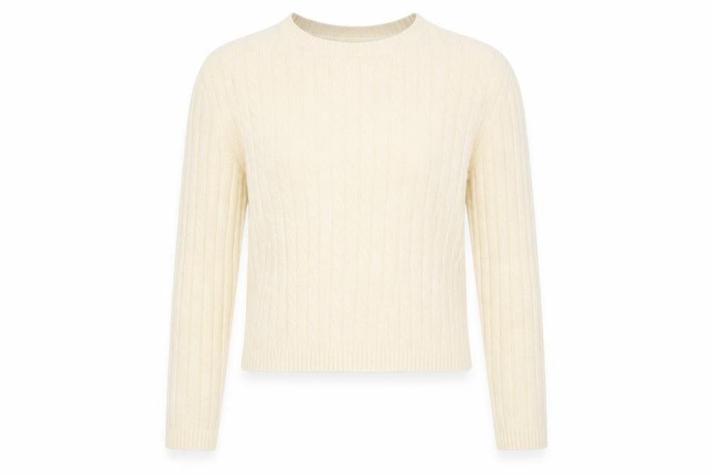 Mango Women's Beige Cable Knit Pullover Size S