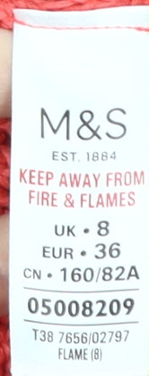 Marks and Spencer Women's Red Knit Pullover Jumper Size 8