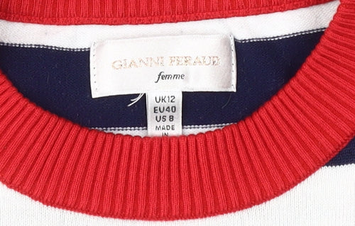 Gianni Feraud Women's Multicoloured Striped Pullover