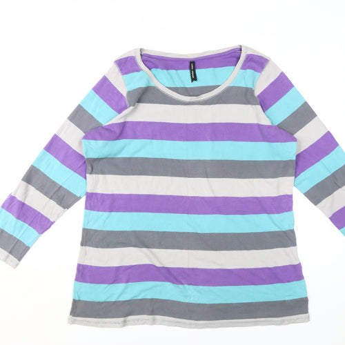Marks and Spencer Women's Multicoloured Striped T-Shirt
