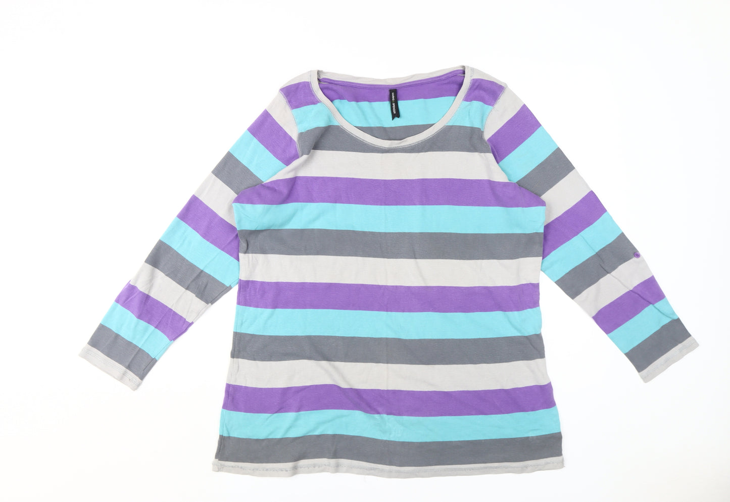 Marks and Spencer Women's Multicoloured Striped T-Shirt
