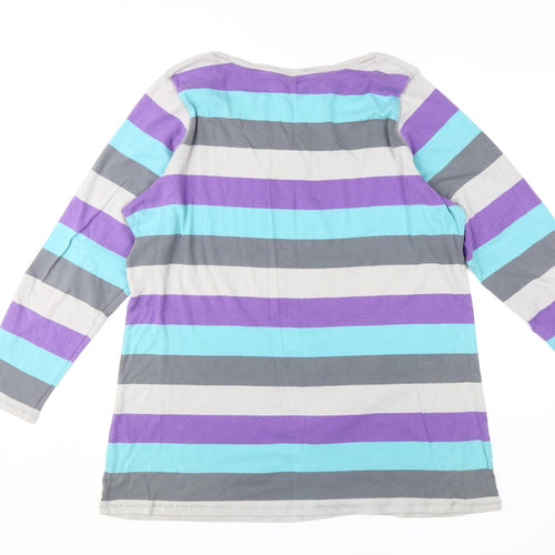 Marks and Spencer Women's Multicoloured Striped T-Shirt