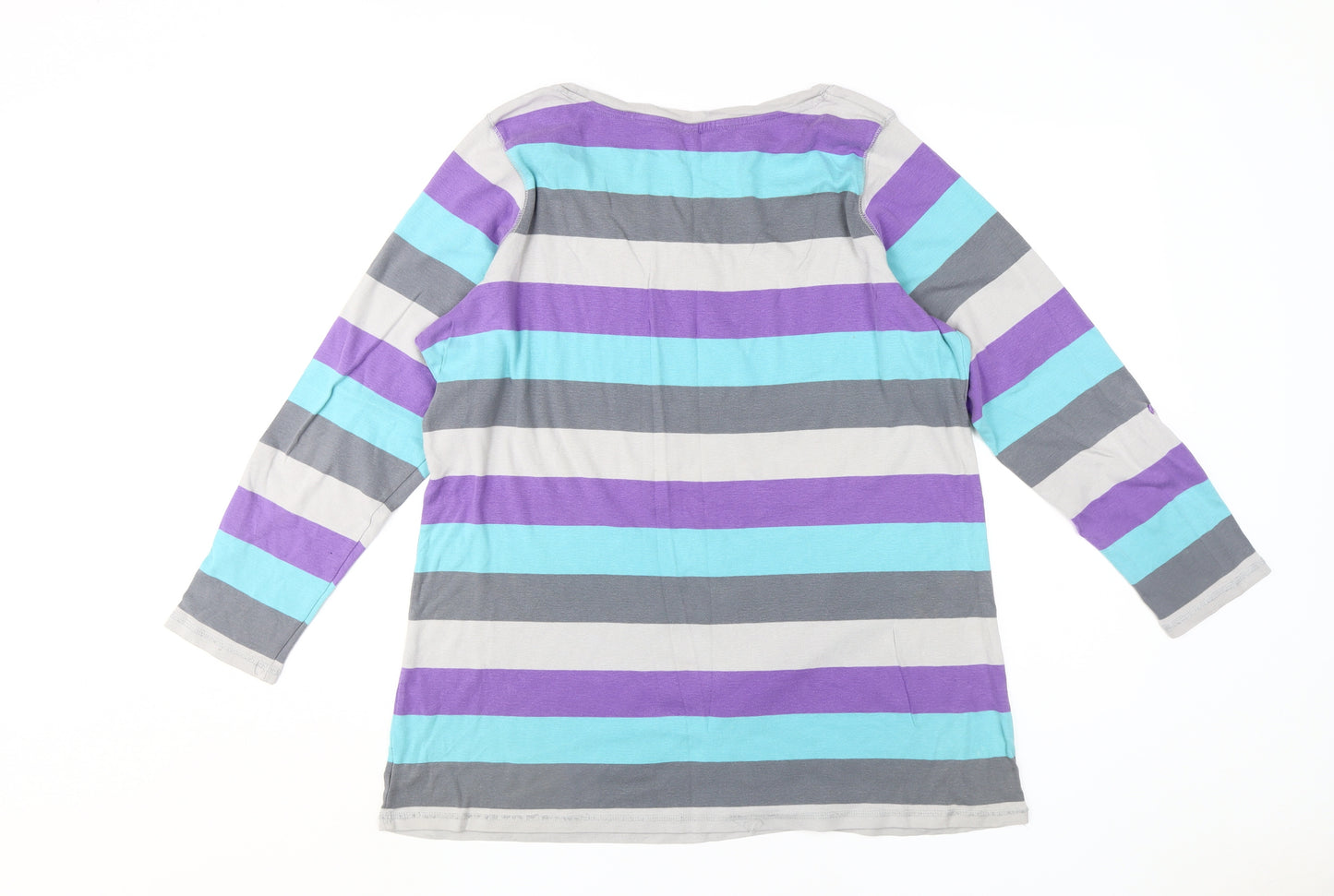 Marks and Spencer Women's Multicoloured Striped T-Shirt