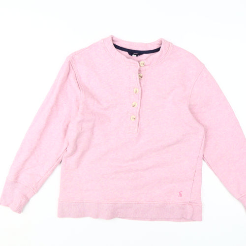 Joules Women's Pink Cotton Henley Sweatshirt UK 8