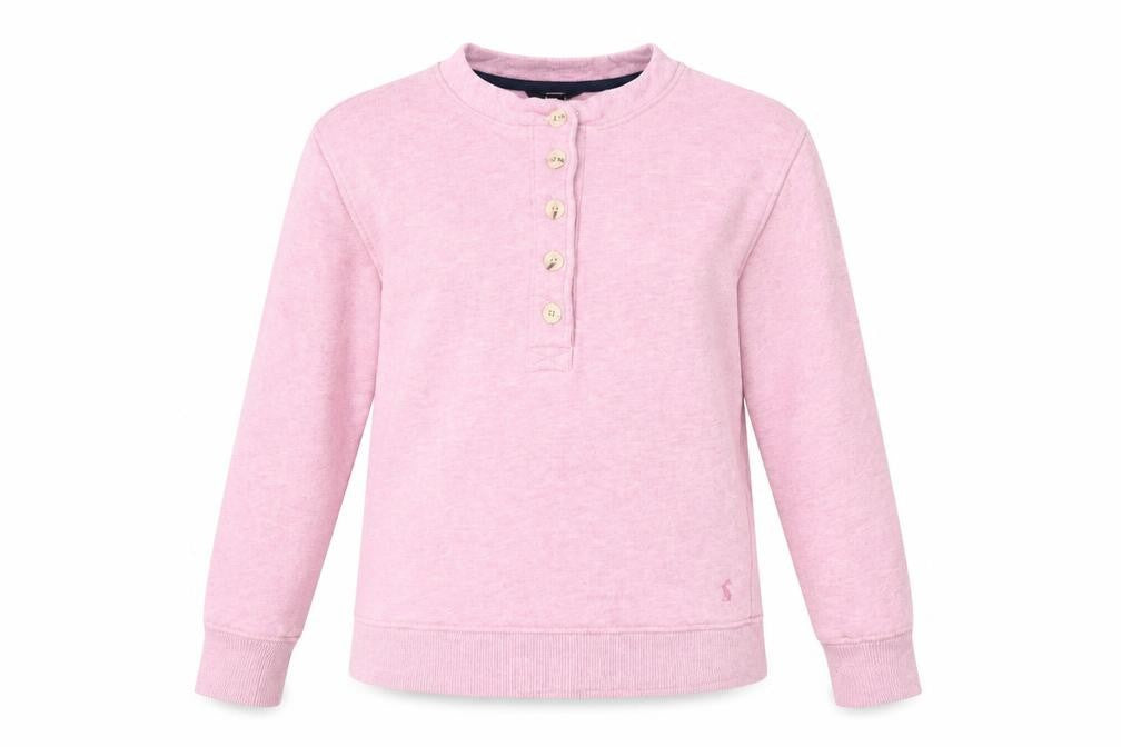 Joules Women's Pink Cotton Henley Sweatshirt UK 8