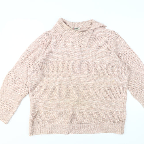 Damart Women's Beige Collared Pullover Jumper L