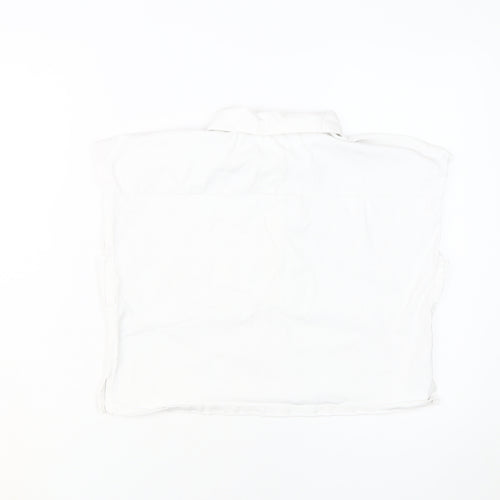 MNG Women's White Polo Shirt S Sleeveless Buttoned