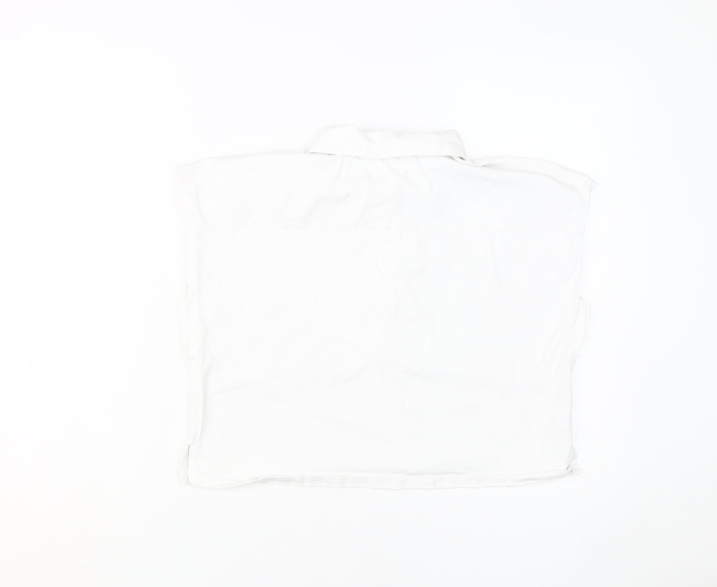 MNG Women's White Polo Shirt S Sleeveless Buttoned