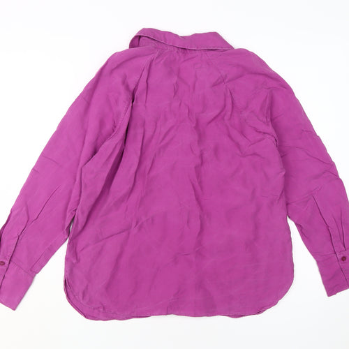 MNG Women's Purple Button-Up Long Sleeve Shirt