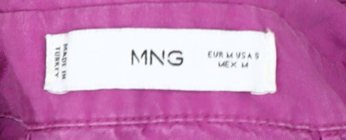 MNG Women's Purple Button-Up Long Sleeve Shirt