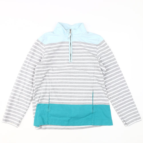 Cotton Traders Women's Striped Pullover Sweatshirt Size 10