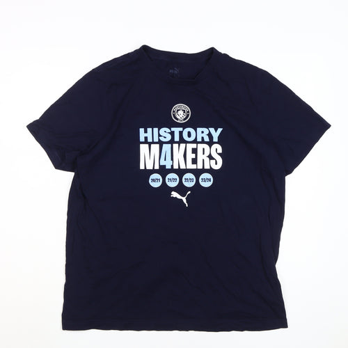 Puma Men's Black Graphic Tee L, Sports Design