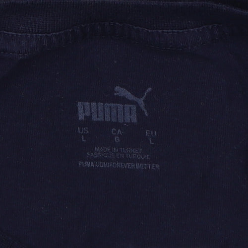 Puma Men's Black Graphic Tee L, Sports Design