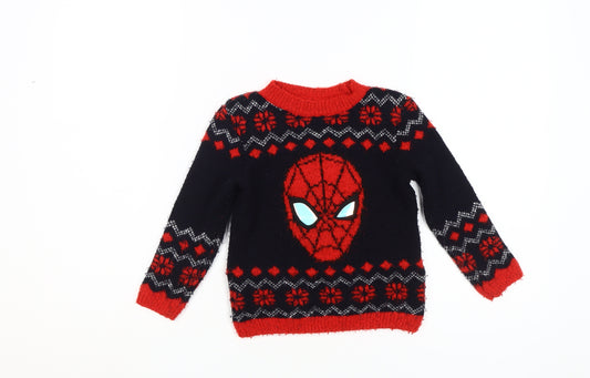 Marks and Spencer Boys Multicoloured Spider-Man Fair Isle Jumper