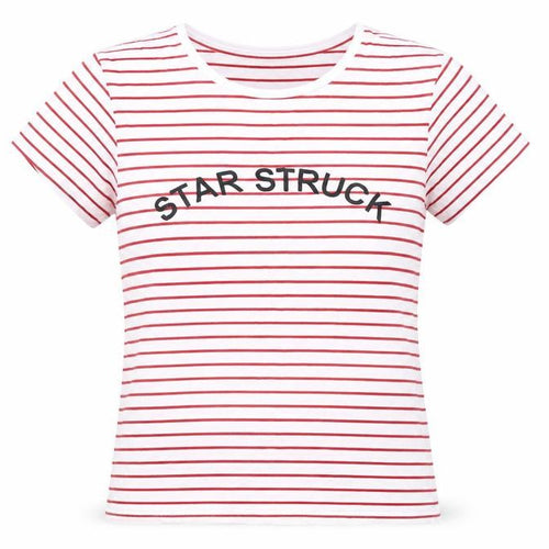 Hush Women's Red Striped T-Shirt, XS, Scoop Neck