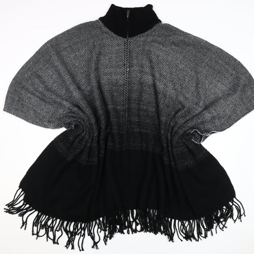 Apricot Women's Black High Neck Cape Jumper