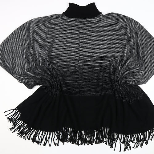 Apricot Women's Black High Neck Cape Jumper