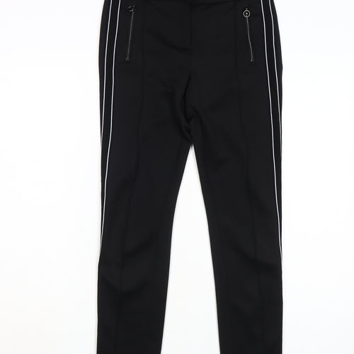 BAF Women's Black Slim Trousers, Size 10, Stretch Zip Pockets