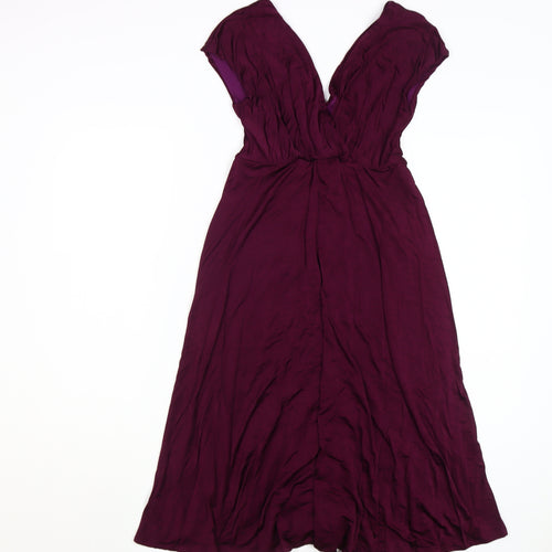 Tiffany Rose Womens Purple Wrap Dress Midi