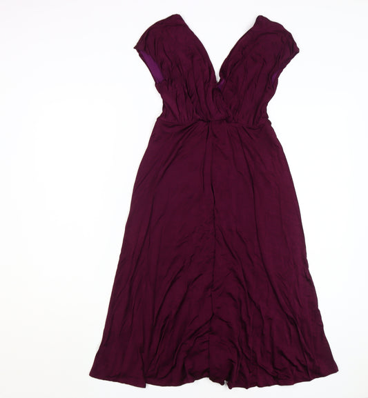 Tiffany Rose Womens Purple Wrap Dress Midi