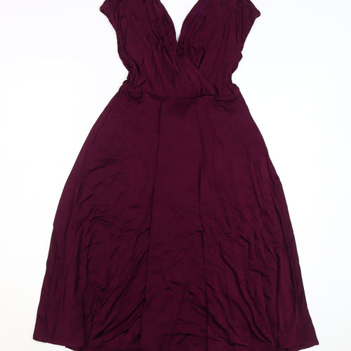Tiffany Rose Womens Purple Wrap Dress Midi