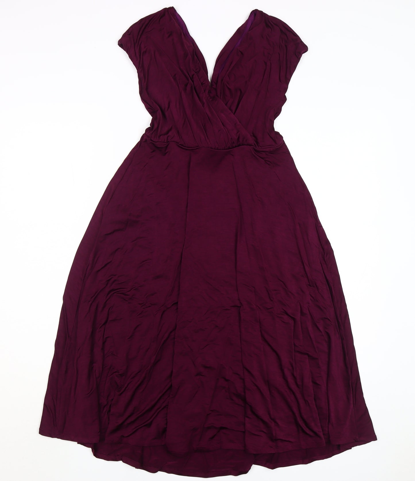 Tiffany Rose Womens Purple Wrap Dress Midi