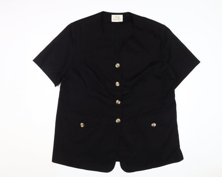 Ann Harvey Women's Black Waistcoat Size 18