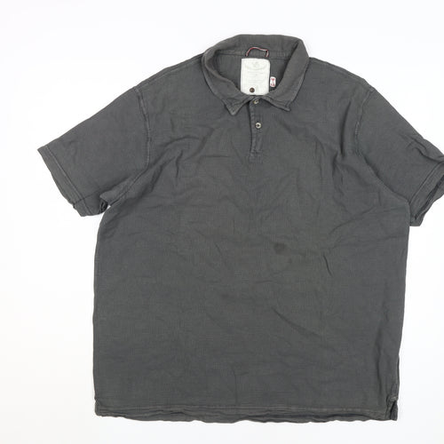 White Stuff Men's Grey Polo Shirt 2XL Short Sleeve