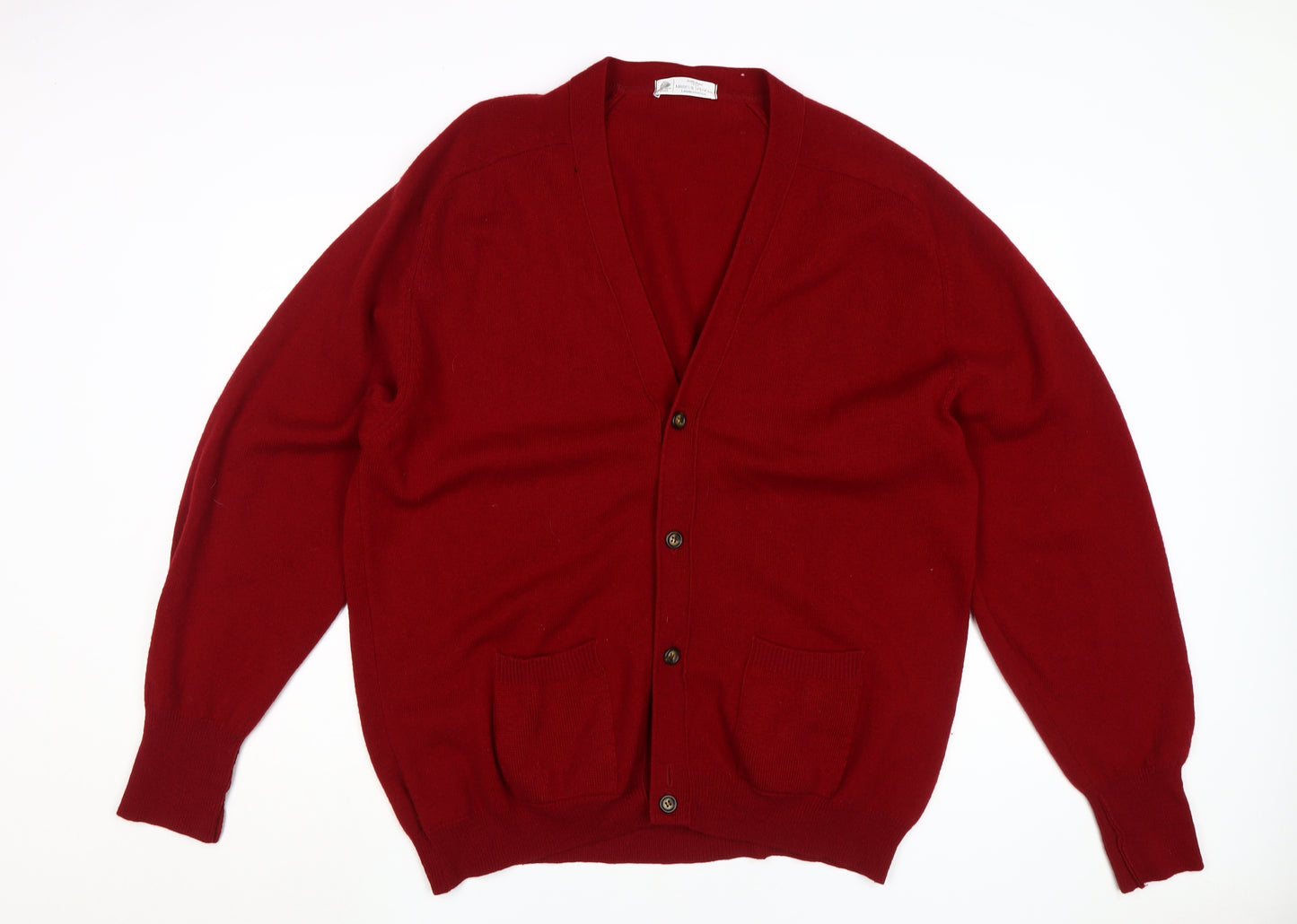 Marks and Spencer Red Wool Cardigan for Men - Size L