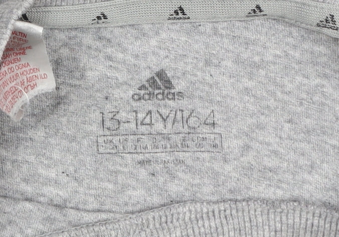 Adidas Boys Grey T-Shirt - Size 13-14 Years