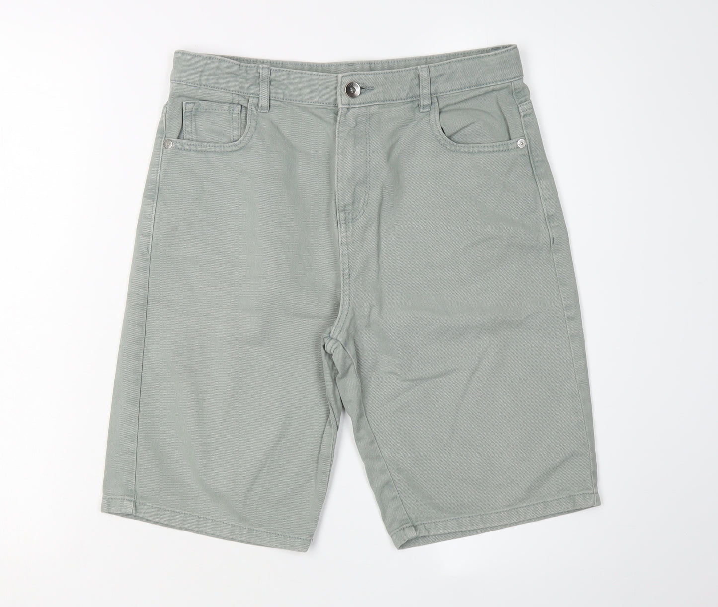 Marks and Spencer Girls Green Chino Shorts 13-14 Years