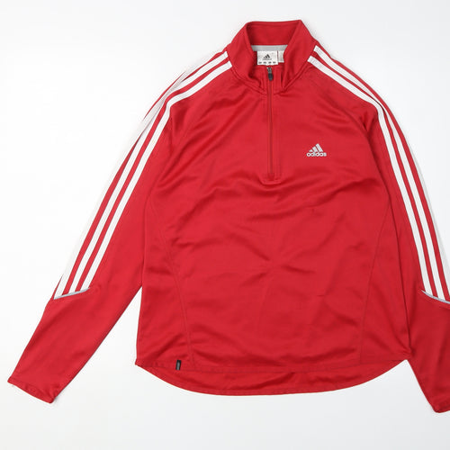 Adidas Kids Red Henley Sweatshirt, Medium, Sports Style