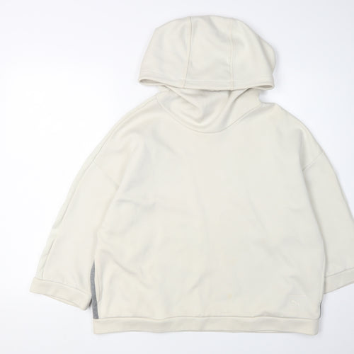 Puma Women's Ivory Pullover Hoodie, Size 14, Logo Accent