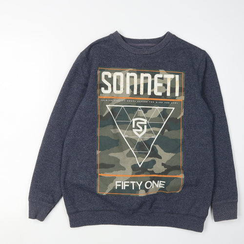Sonneti Boys Blue Camouflage Graphic Sweatshirt 12-13 Years
