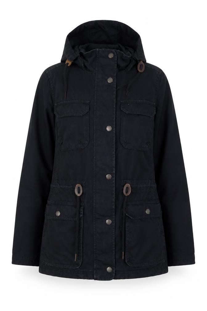 Front view of FatFace Women's Blue Hooded Anorak Jacket, size 10