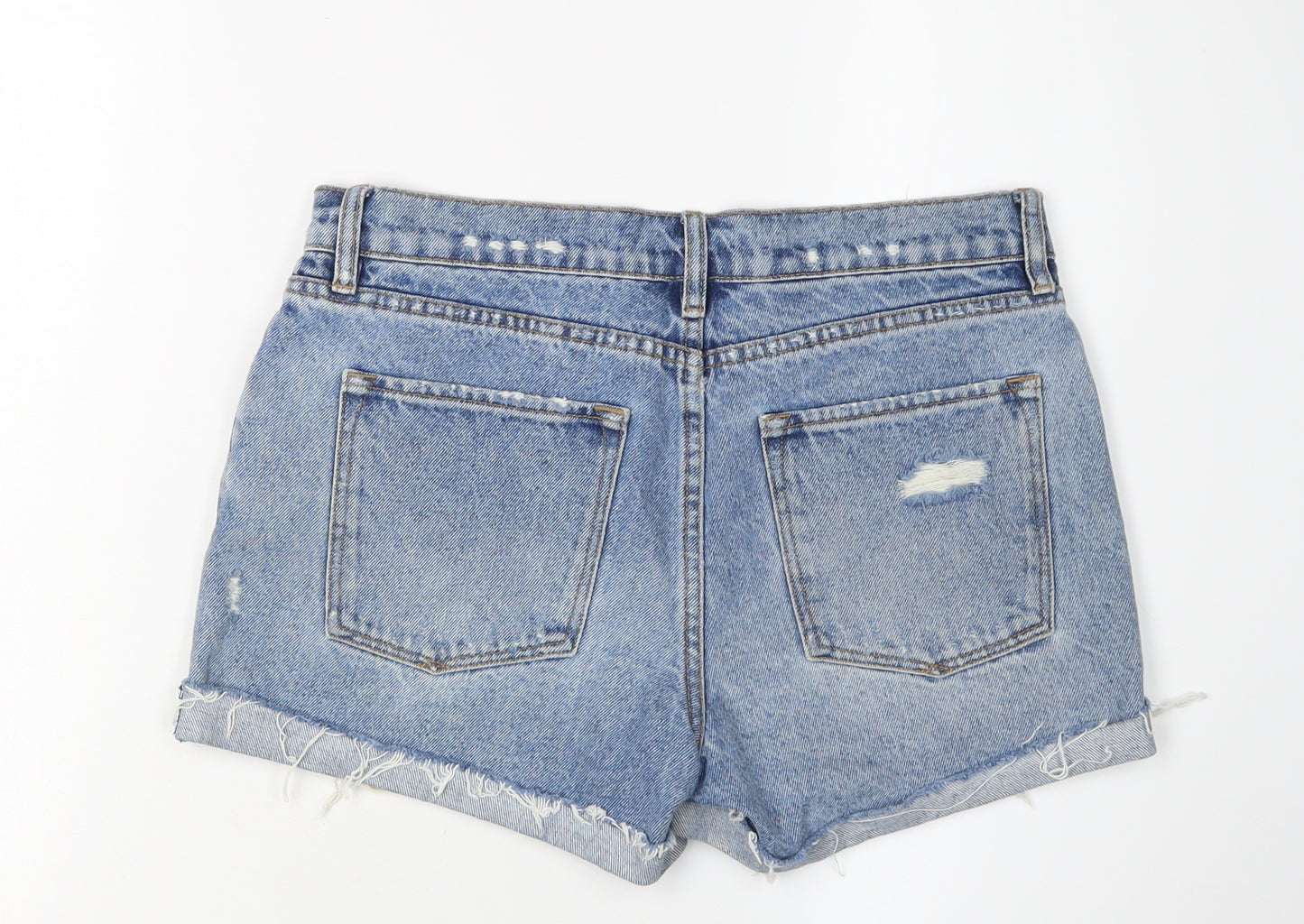 AllSaints Women's Blue Denim Cut-Off Shorts Size 8