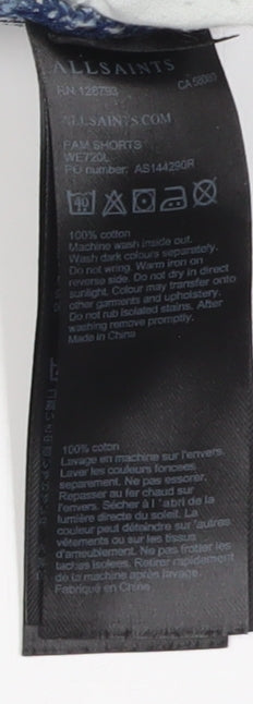 AllSaints Women's Blue Denim Cut-Off Shorts Size 8