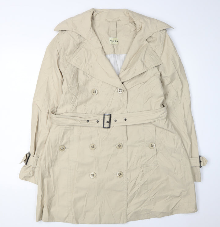 Viyella Women's Beige Trench Coat Size 14