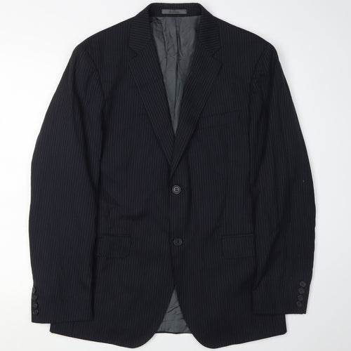 Calvin Klein Men's Blue Striped Blazer Size 48