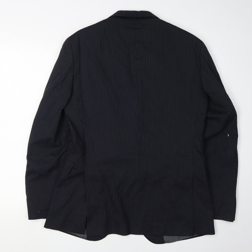 Calvin Klein Men's Blue Striped Blazer Size 48