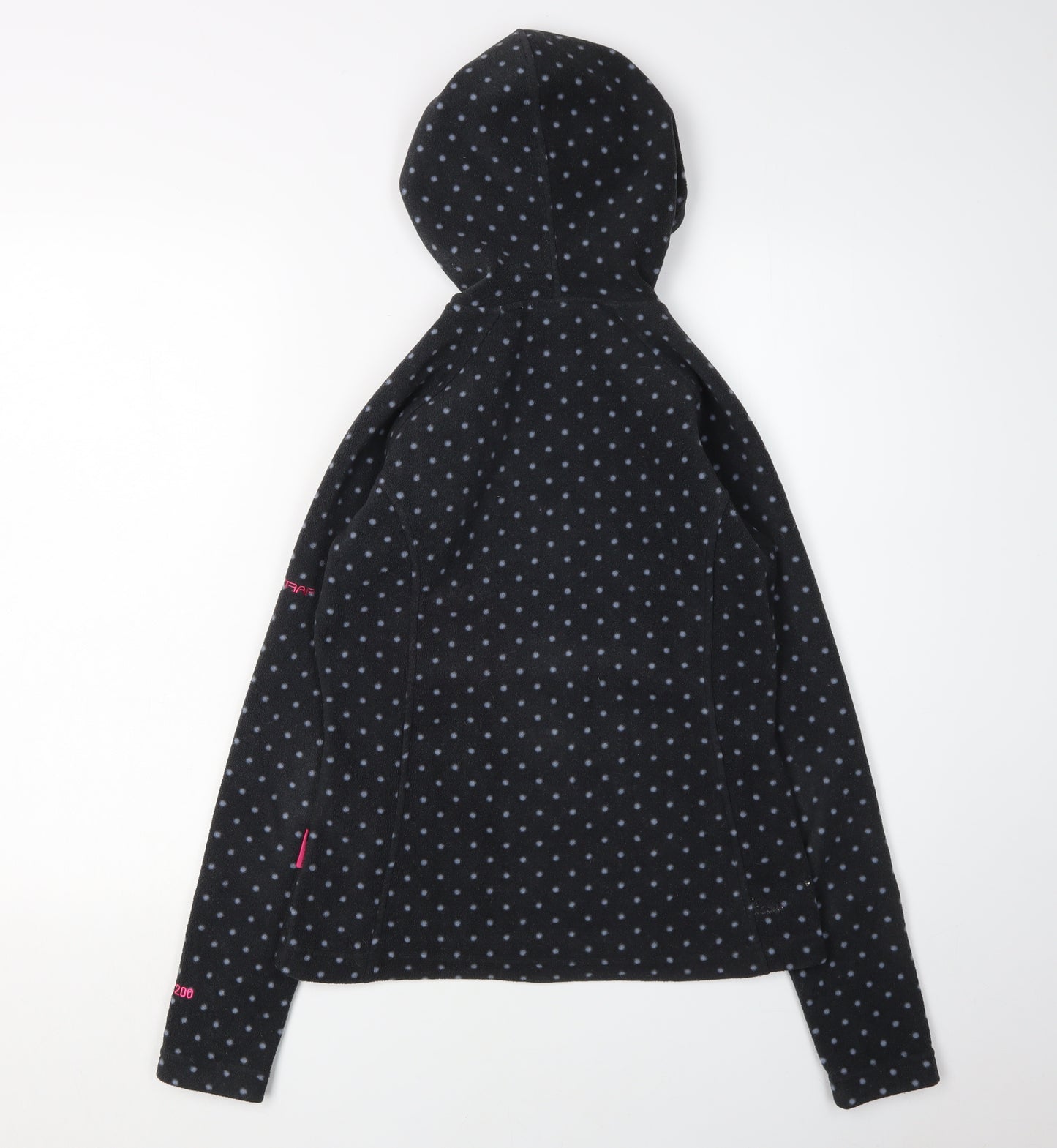 Trespass Girls Black Polka Dot Hooded Jacket 11-12 Years