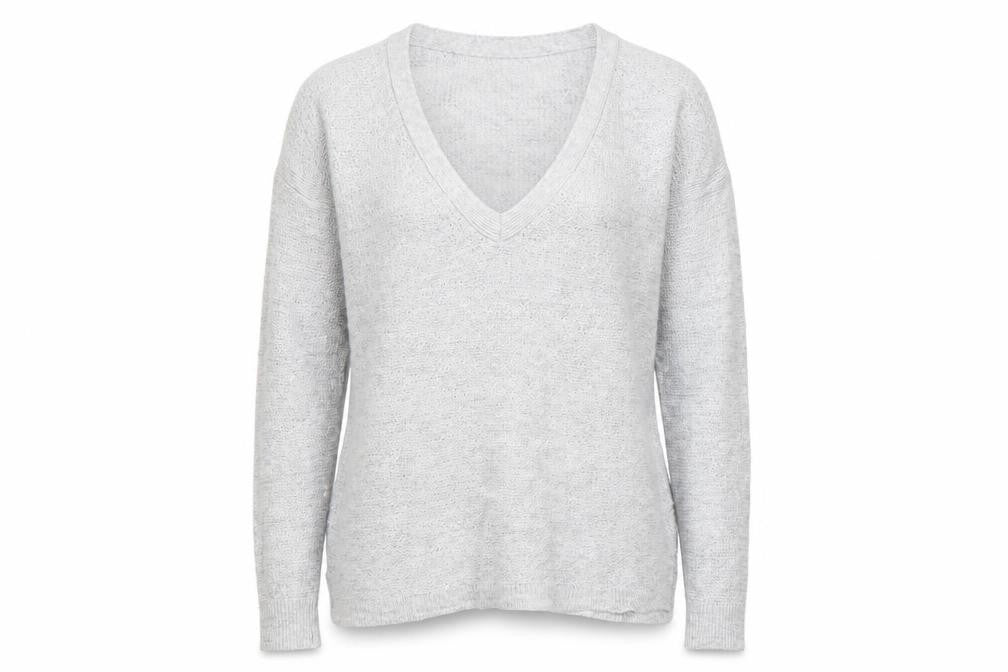 Front view of Banana Republic Women's Grey V-Neck jumper XS