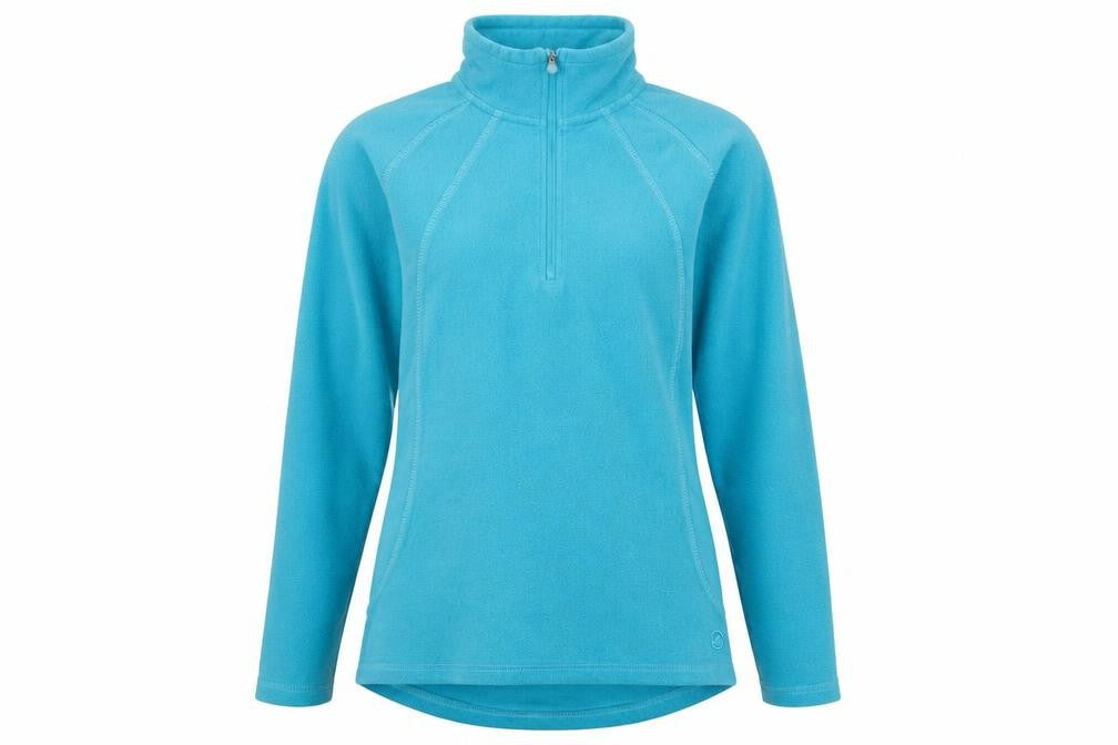 Front view of Peter Storm women’s blue fleece pullover sweatshirt, size UK 8