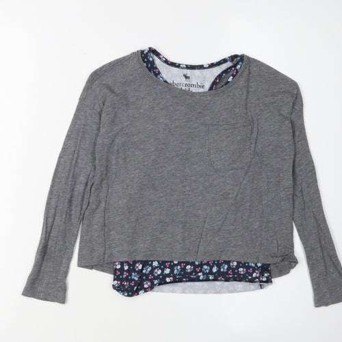 Abercrombie Kids Girls Grey Pullover T-Shirt 7-8 Years