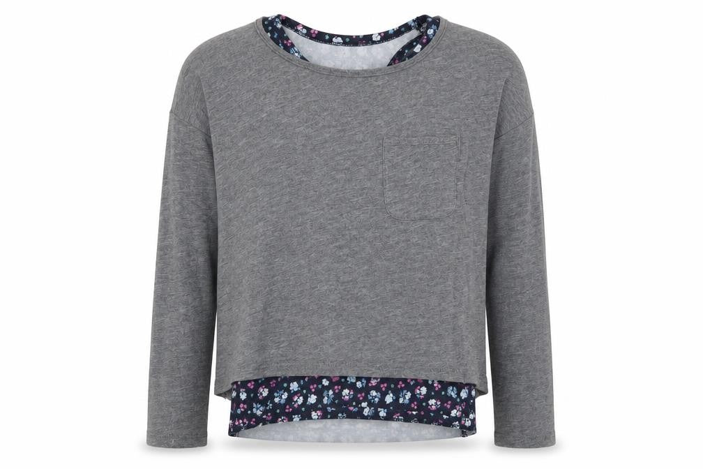 Abercrombie Kids Girls Grey Pullover T-Shirt 7-8 Years