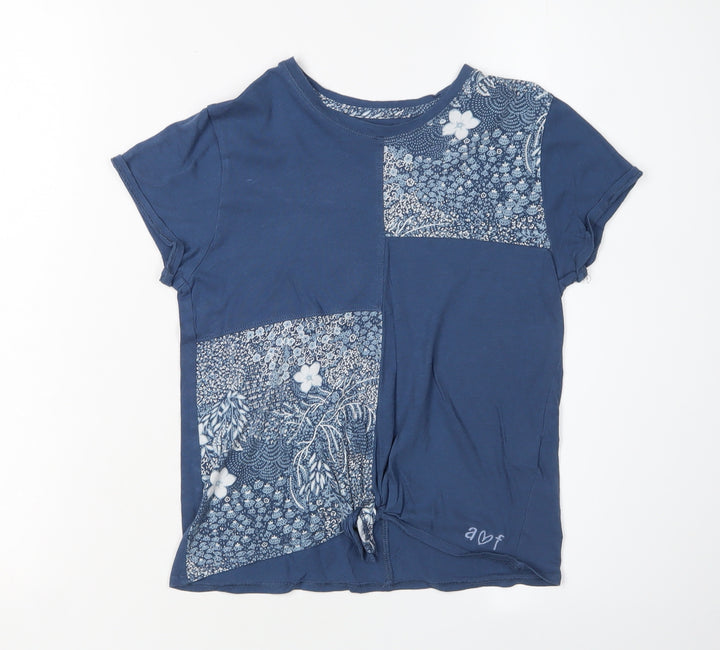 Abercrombie Kids Girls Blue Floral T-Shirt, Size 10, Excellent Condition