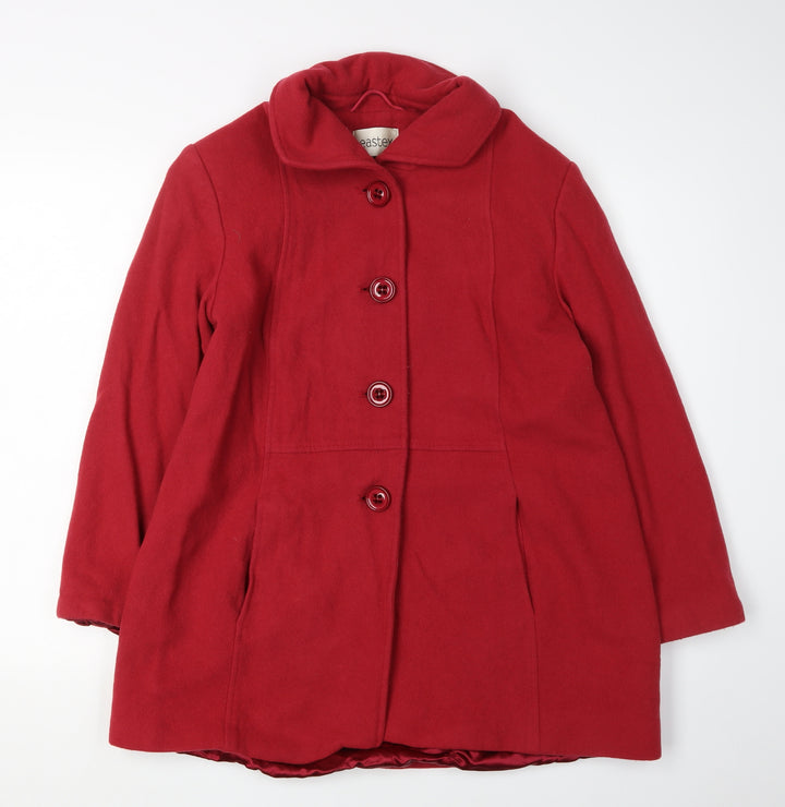 Eastex Women's Red Wool Cashmere Overcoat Size 10