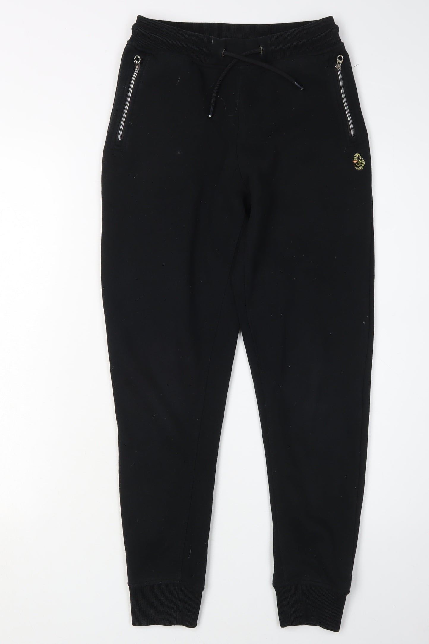 Luke Boys Black Jogger Trousers 12-13 Years Cotton Blend