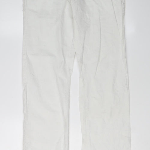 Jack and Jones Men's White Straight Trousers Size 30